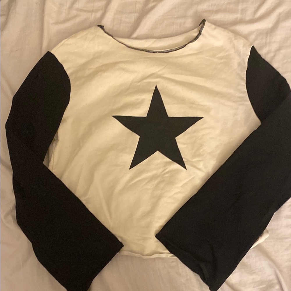 Black and White Star Long Sleeve Top